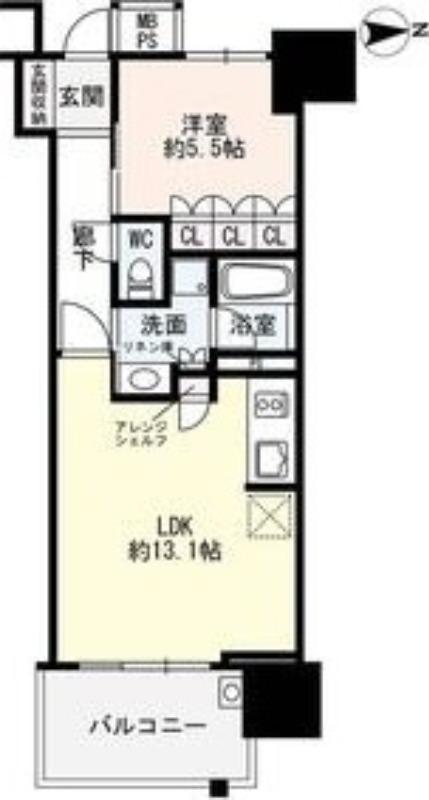 ザ・グランアルト栄(1LDK/9階)の間取り写真