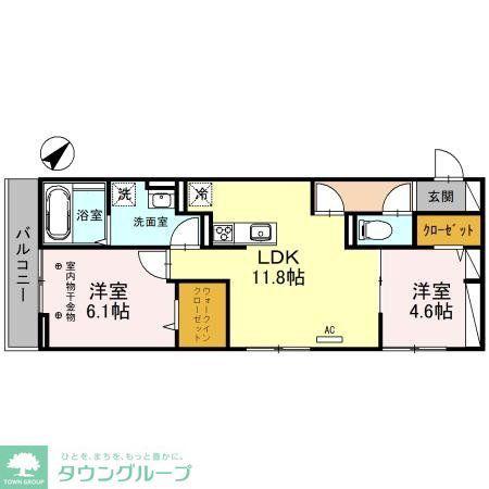 ベルクレスト(2LDK/3階)の間取り写真
