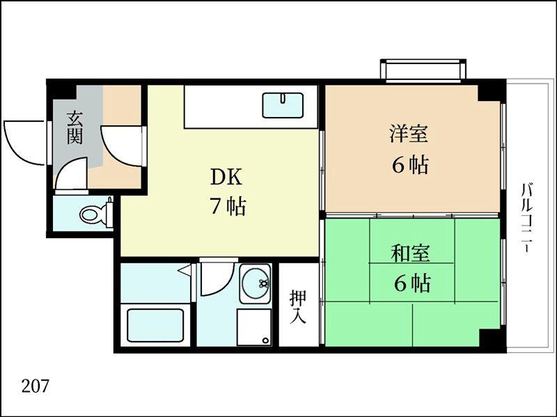 ノースパレス27(2DK/3階)の間取り写真