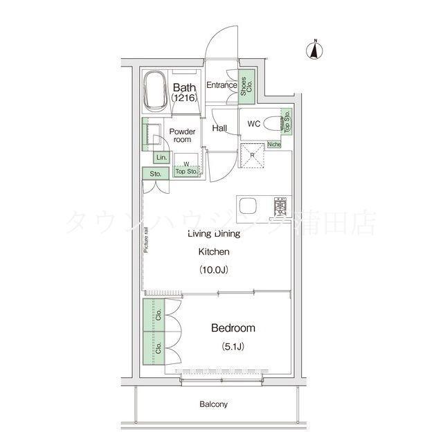 スタイリオ池上WELL(1LDK/3階)の間取り写真