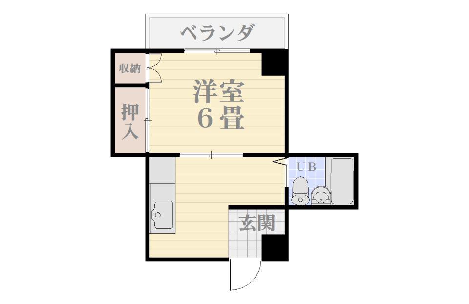 なるみビル(1K/4階)の間取り写真