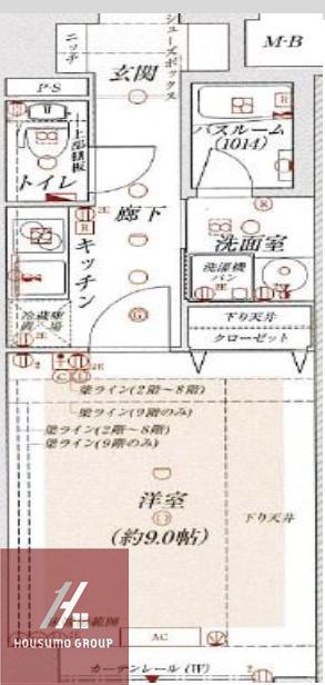 セレッソコート新大阪(1K/4階)の間取り写真