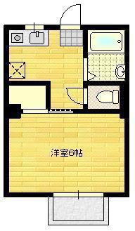プレシオ鍋島(1K/2階)の間取り写真