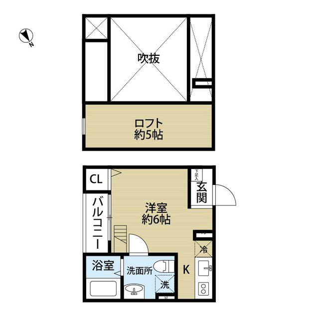 さくらハウス(1K/2階)の間取り写真