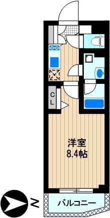 ARCOBALENO KAWASAKIHIRAMA(1K/4階)の間取り写真