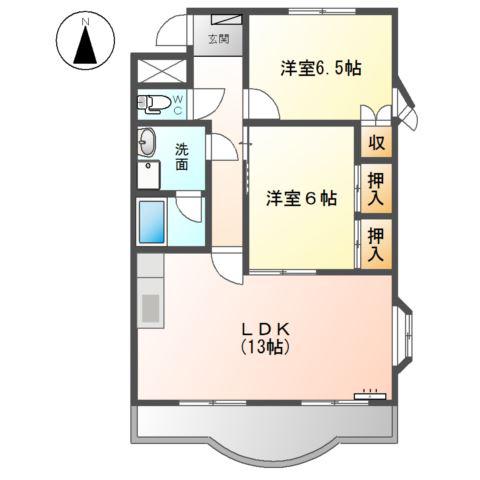 グレイススクエア(2LDK/3階)の間取り写真