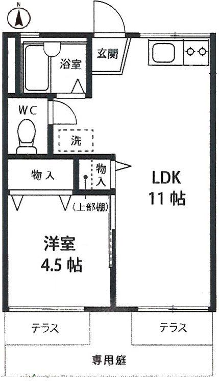 サンハイツときわ台(1LDK/1階)の間取り写真
