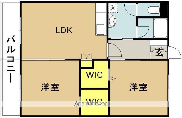 綾ビル(2LDK/4階)の間取り写真