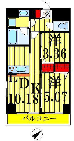 S-RESIDENCE千住大橋(2LDK/6階)の間取り写真