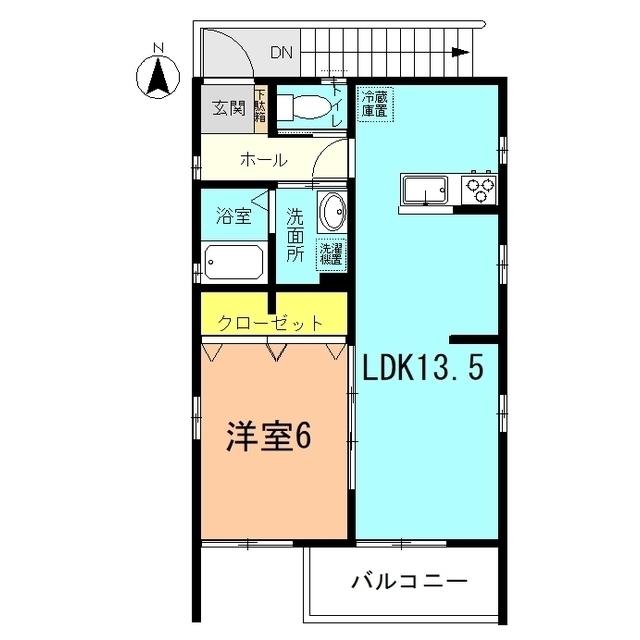 グランツII(1LDK/2階)の間取り写真