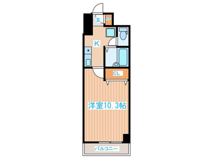 プルミエ原町(1K/6階)の間取り写真
