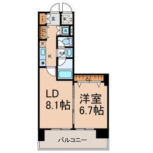 CASAα名駅南(1LDK/5階)の間取り写真