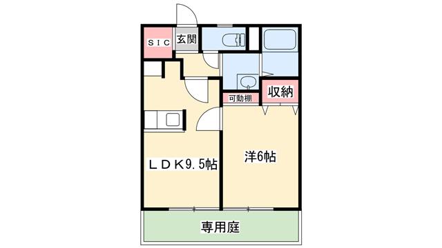 パナハイツヒコ池(1LDK/1階)の間取り写真
