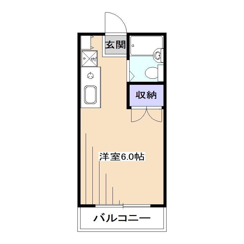 トゥーズメゾン(ワンルーム/2階)の間取り写真