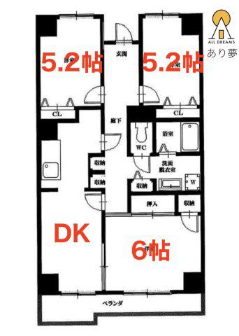 サンコート中里台パートI(3DK/3階)の間取り写真