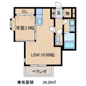 ジョワ・アバンセ(1LDK/5階)の間取り写真