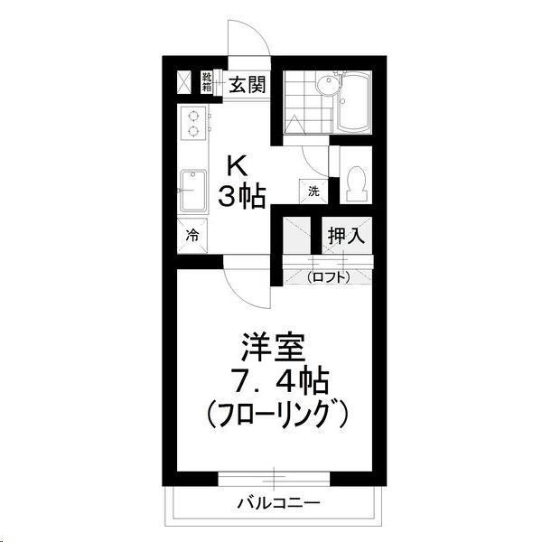 ラ・シャンブルクレールI(1K/2階)の間取り写真