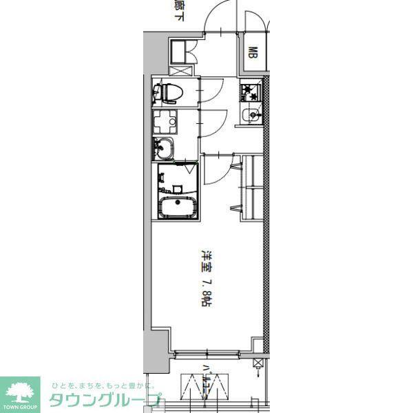 S-RESIDENCE庄内通駅前CURERE(1K/4階)の間取り写真