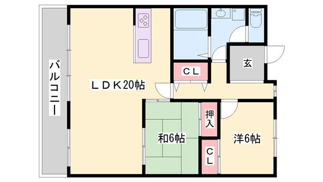 ハイツA&G(2LDK/5階)の間取り写真