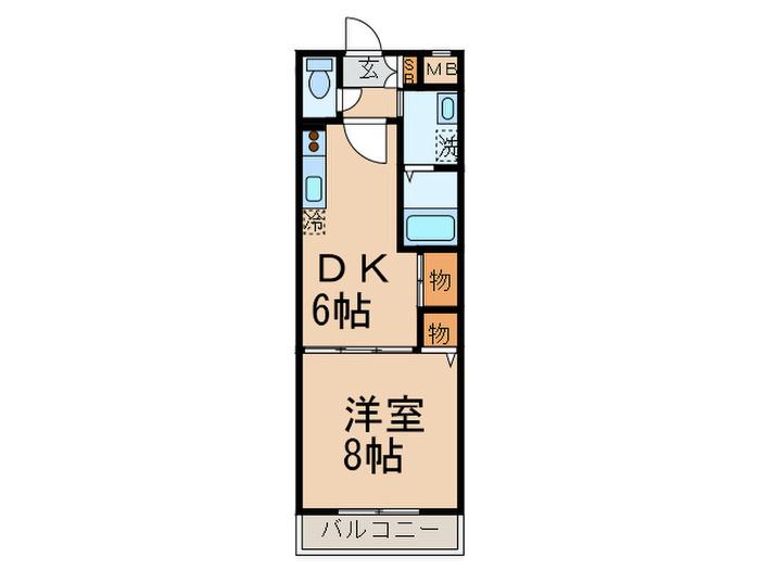 メゾン本山(1DK/2階)の間取り写真