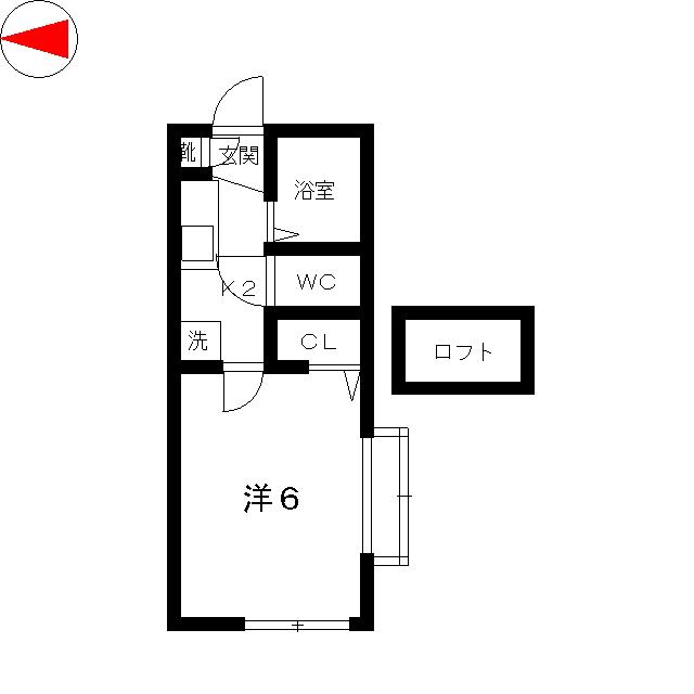 アルブルビラージュ吉祥寺(1K/2階)の間取り写真