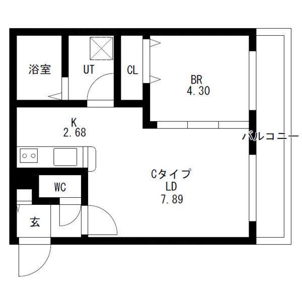 プリヴィエール旭町(1LDK/2階)の間取り写真