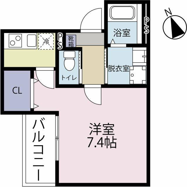 VILESTA鹿嶋田(1K/1階)の間取り写真