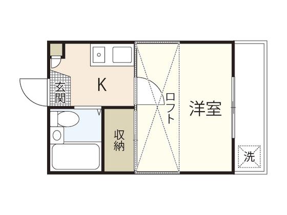 大竹レジデンス(1K/1階)の間取り写真