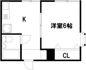 トレジャ・ハウス(1DK/3階)の間取り写真