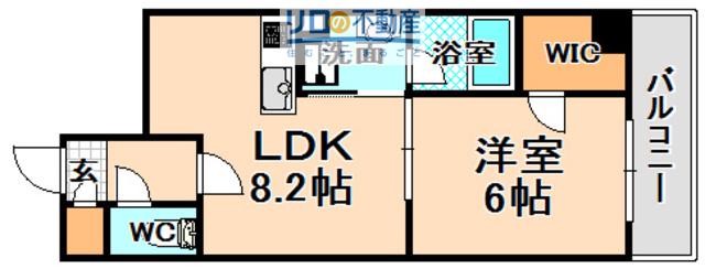 サカトIII(1DK/2階)の間取り写真