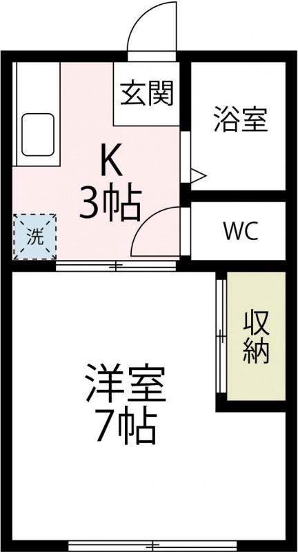 加藤ハイツ(1K/1階)の間取り写真