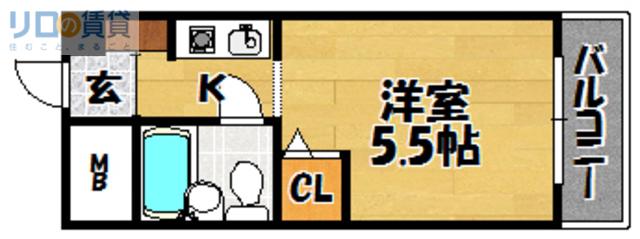 メゾンガロパンI(ワンルーム/5階)の間取り写真