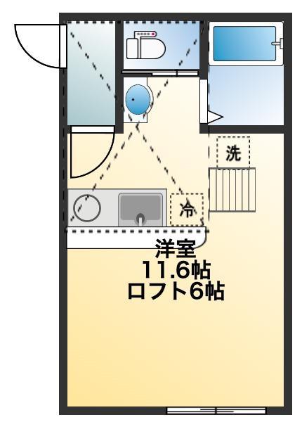 MAISON RATIS2(ワンルーム/1階)の間取り写真