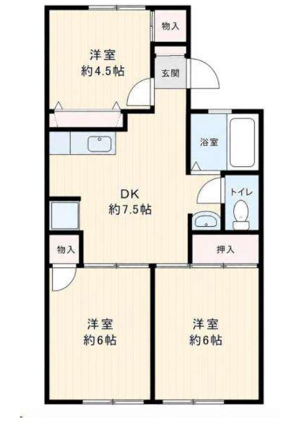 セジュール三松(3DK/2階)の間取り写真