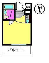 JR阪和線 日根野駅 徒歩32分 5階建 築38年(ワンルーム/4階)の間取り写真