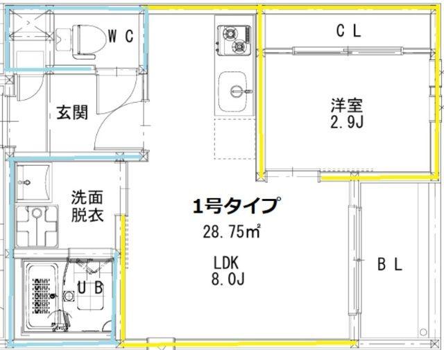 R-SMART熊大病院A(1LDK/2階)の間取り写真