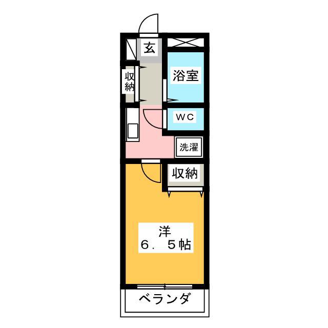 リバーサイド・キエ(1K/2階)の間取り写真