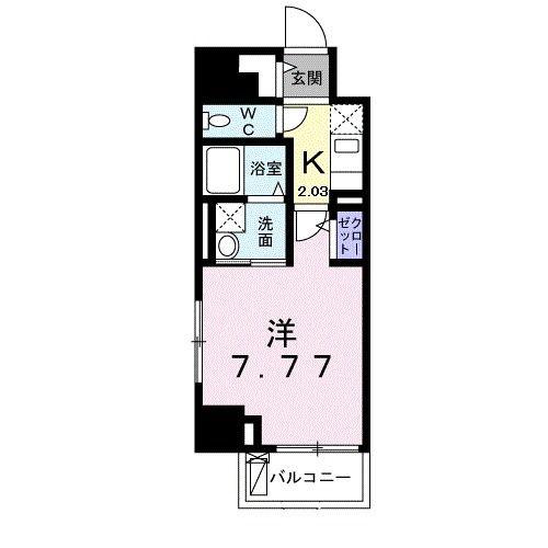 クレスト 中六(1K/5階)の間取り写真