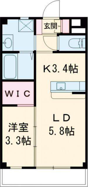 JR常磐線 水戸駅 バス乗車時間:14分 最寄りバス停で下車 徒歩7分 3階建 築11年(1LDK/2階)の間取り写真
