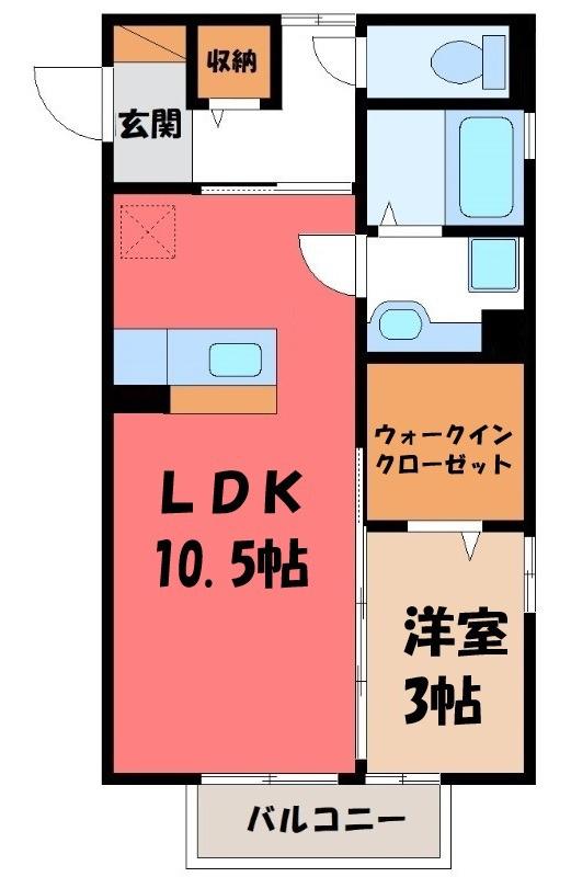 LALA T・M(1LDK/2階)の間取り写真