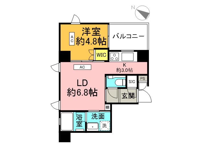 レ・シャトー泉崎(1LDK/2階)の間取り写真