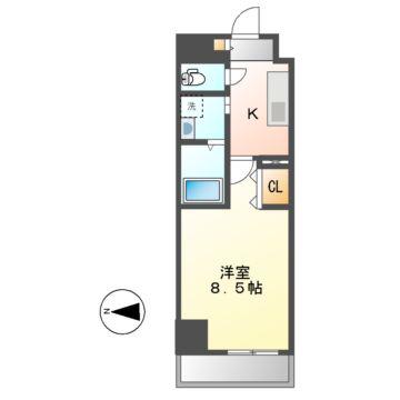リシュドール名駅南(1K/2階)の間取り写真