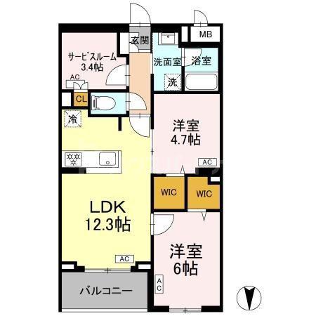 ロイジェント上板橋(2SLDK/1階)の間取り写真