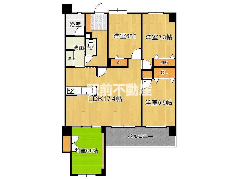 シーサイドももち クリスタージュ弐番館(4LDK/3階)の間取り写真