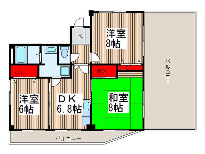 アズセナ(3DK/5階)の間取り写真