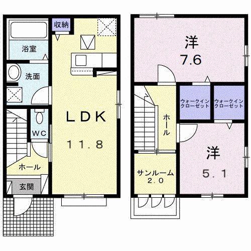 KS I(2LDK/1階)の間取り写真