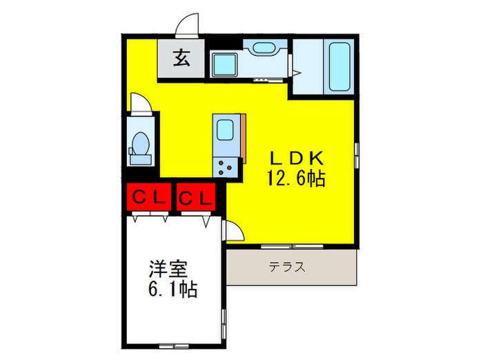 LA MAISON(1LDK/1階)の間取り写真