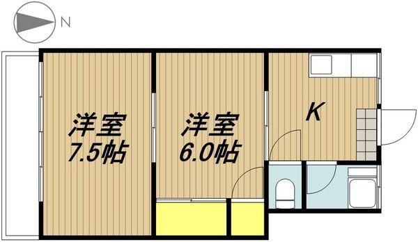 池上荘(2K/2階)の間取り写真