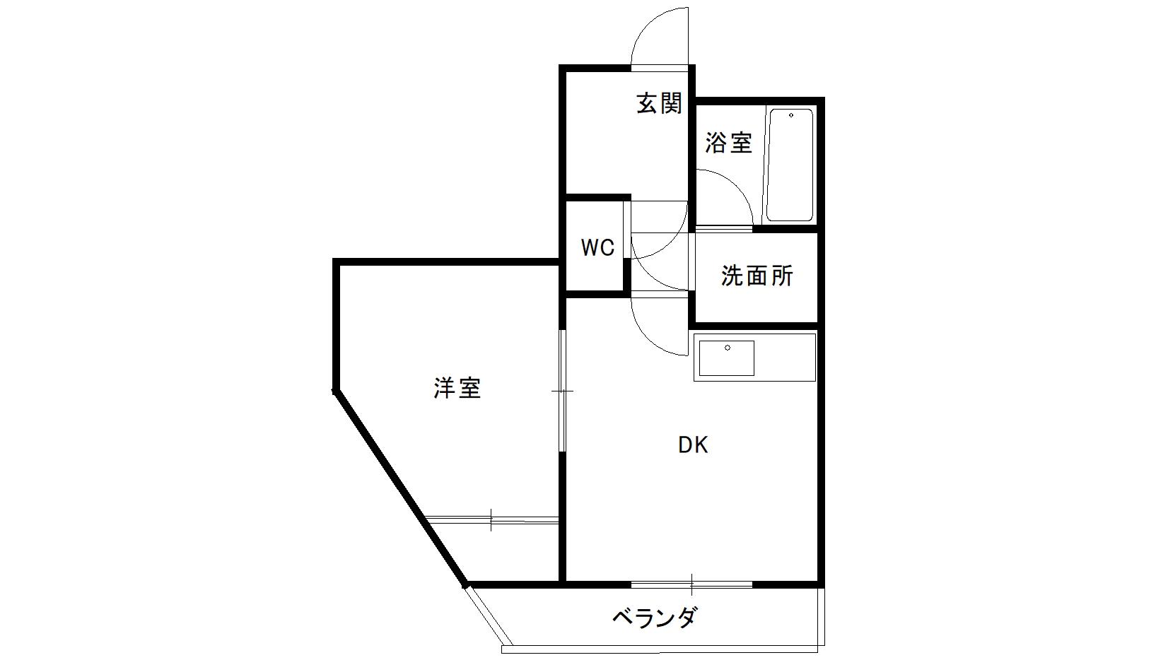 ハウゼエフ(1DK/2階)の間取り写真