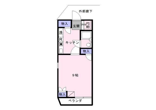 グローリア初穂新小岩(1K/4階)の間取り写真